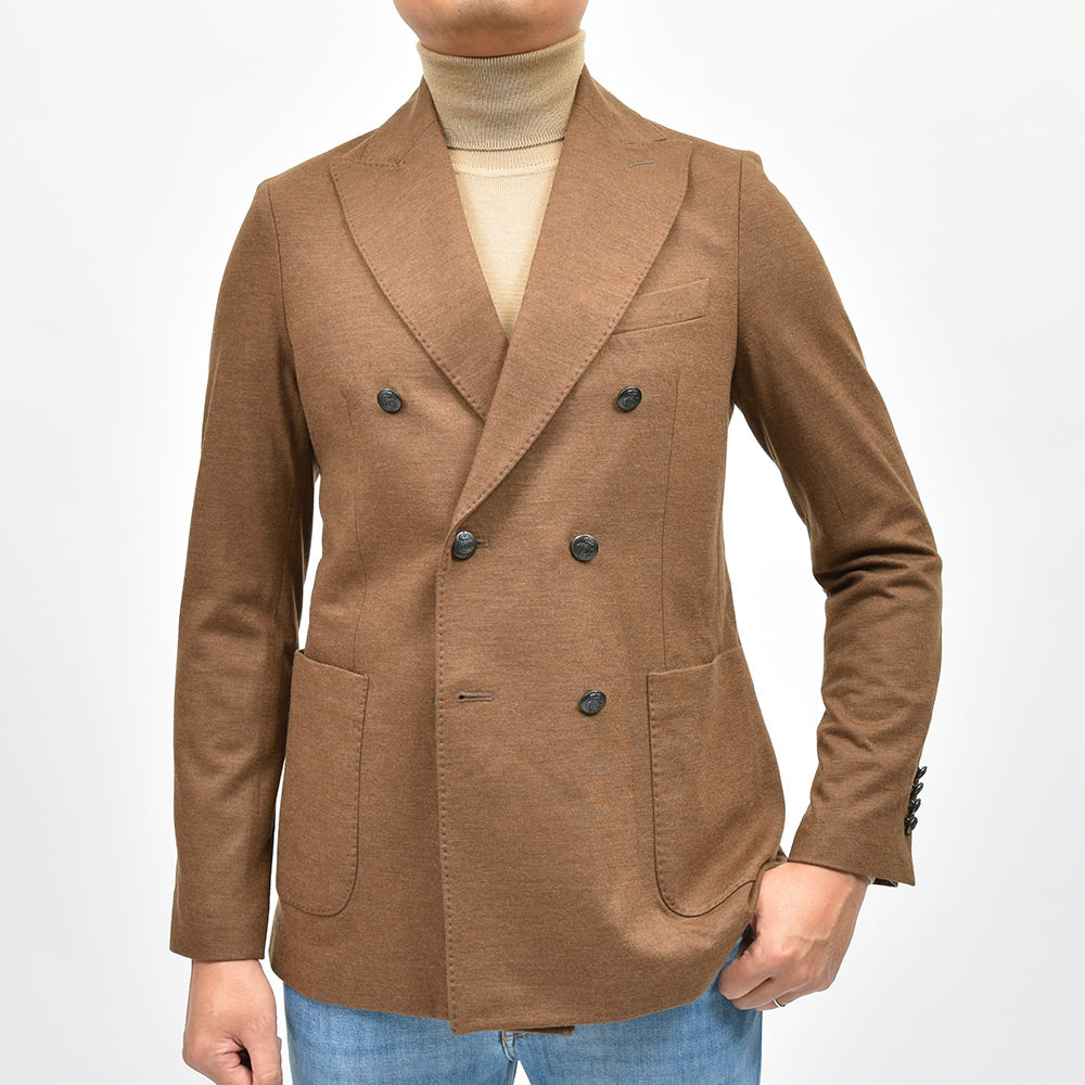 CIRCOLO 1901 チルコロ1901 ヴァージンウール カシミヤ ストレッチ ジャージー メタルボタン ダブル6Bジャケット