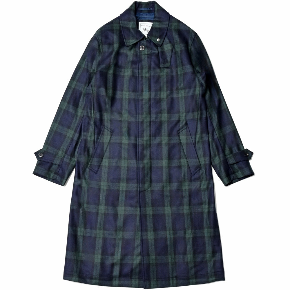 Whiteley&Green(ホワイトリー アンド グリーン) BRADFORD ウールフランネルブラックウォッチバルカラーコート