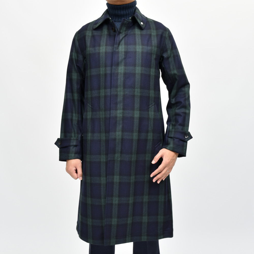 Whiteley&Green(ホワイトリー アンド グリーン) BRADFORD ウールフランネルブラックウォッチバルカラーコート