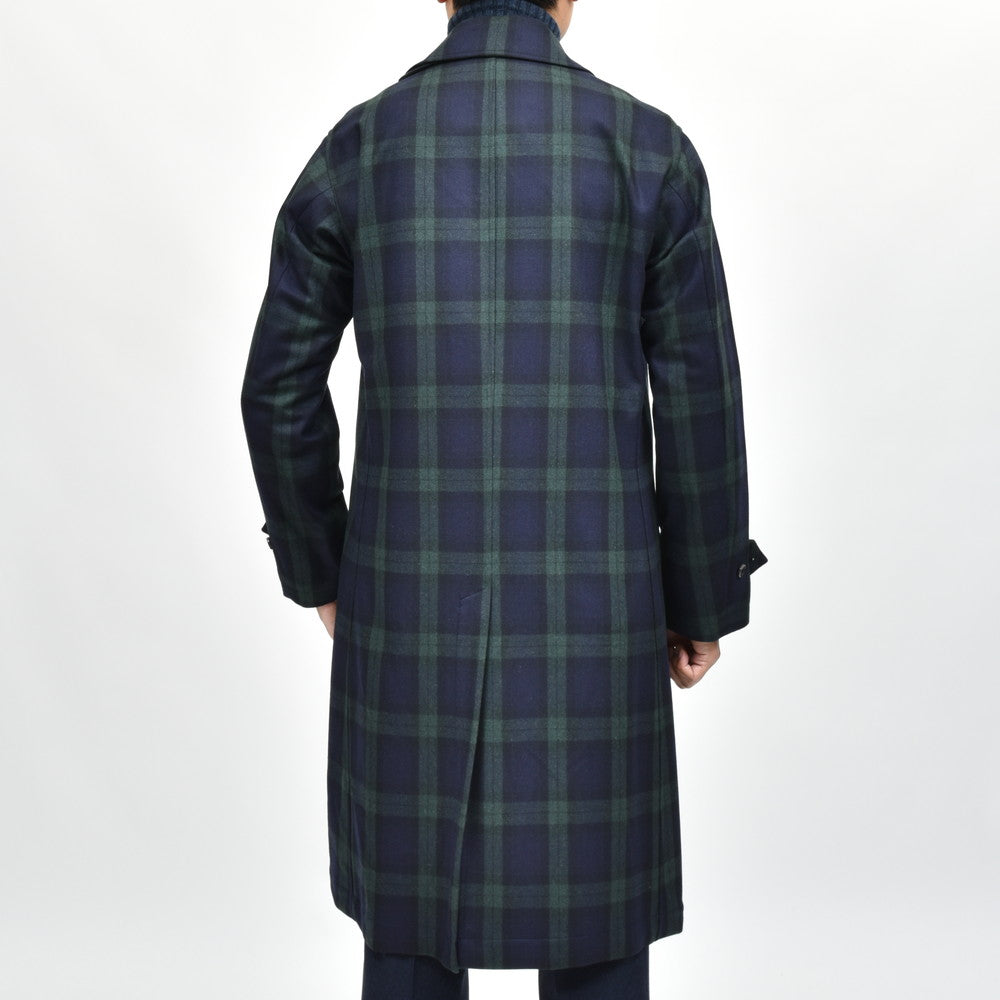 Whiteley&Green(ホワイトリー アンド グリーン) BRADFORD ウールフランネルブラックウォッチバルカラーコート