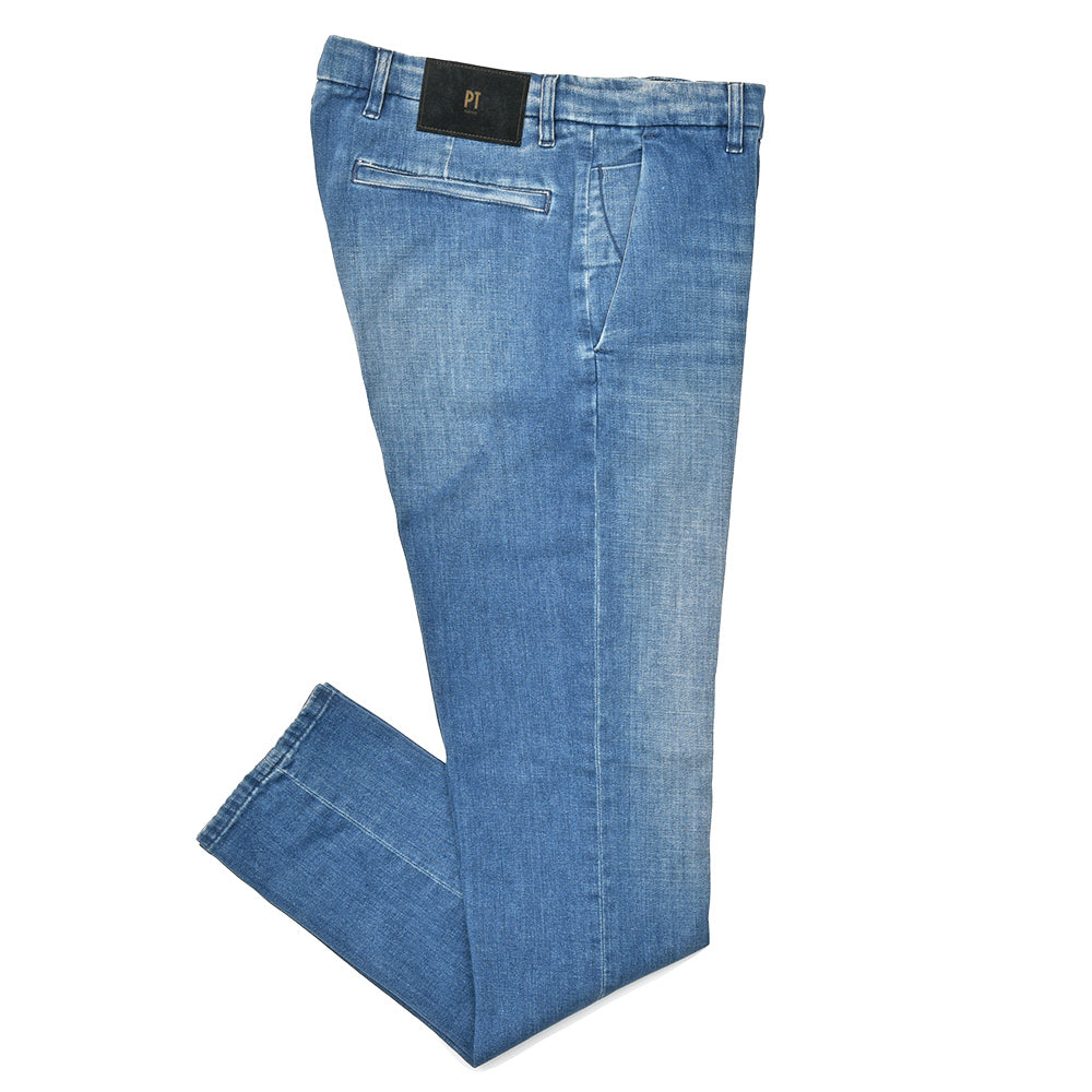 PT TORINO DENIM ピーティートリノデニム ring別注 コットン ポリエステル ストレッチ ウォッシュド デニムスラックス HOUSE/SUPERSLIM FIT/CA4310