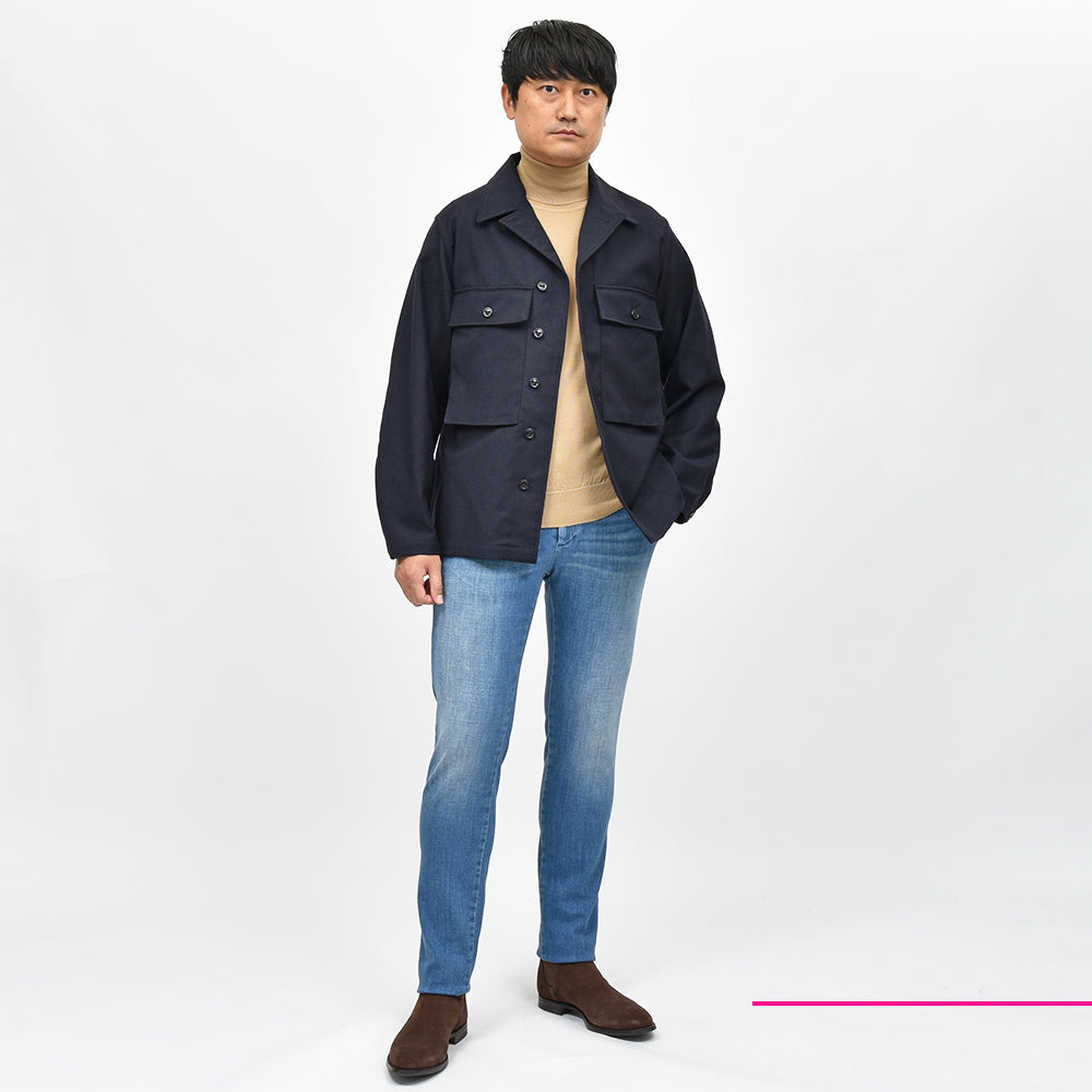 PT TORINO DENIM ピーティートリノデニム ring別注 コットン ポリエステル ストレッチ ウォッシュド デニムスラックス HOUSE/SUPERSLIM FIT/CA4310