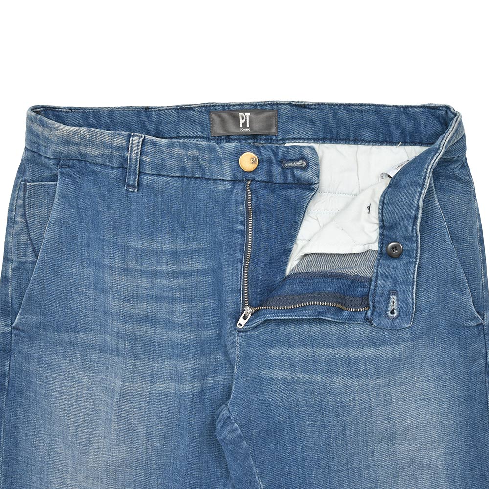 PT TORINO DENIM ピーティートリノデニム ring別注 コットン ポリエステル ストレッチ ウォッシュド デニムスラックス HOUSE/SUPERSLIM FIT/CA4310