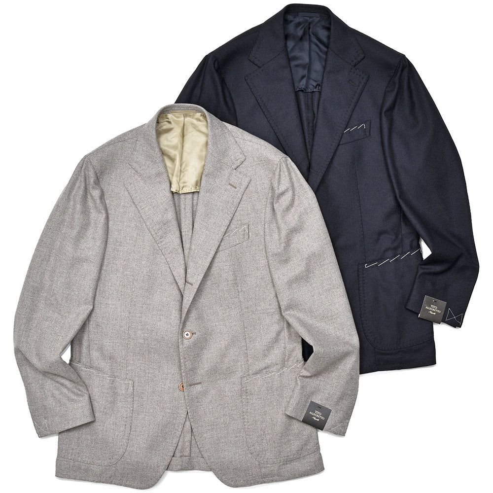 TITO ALLEGRETTO ティト アレグレット ヴァージンウール カシミヤ ホップサック シングル3Bジャケット