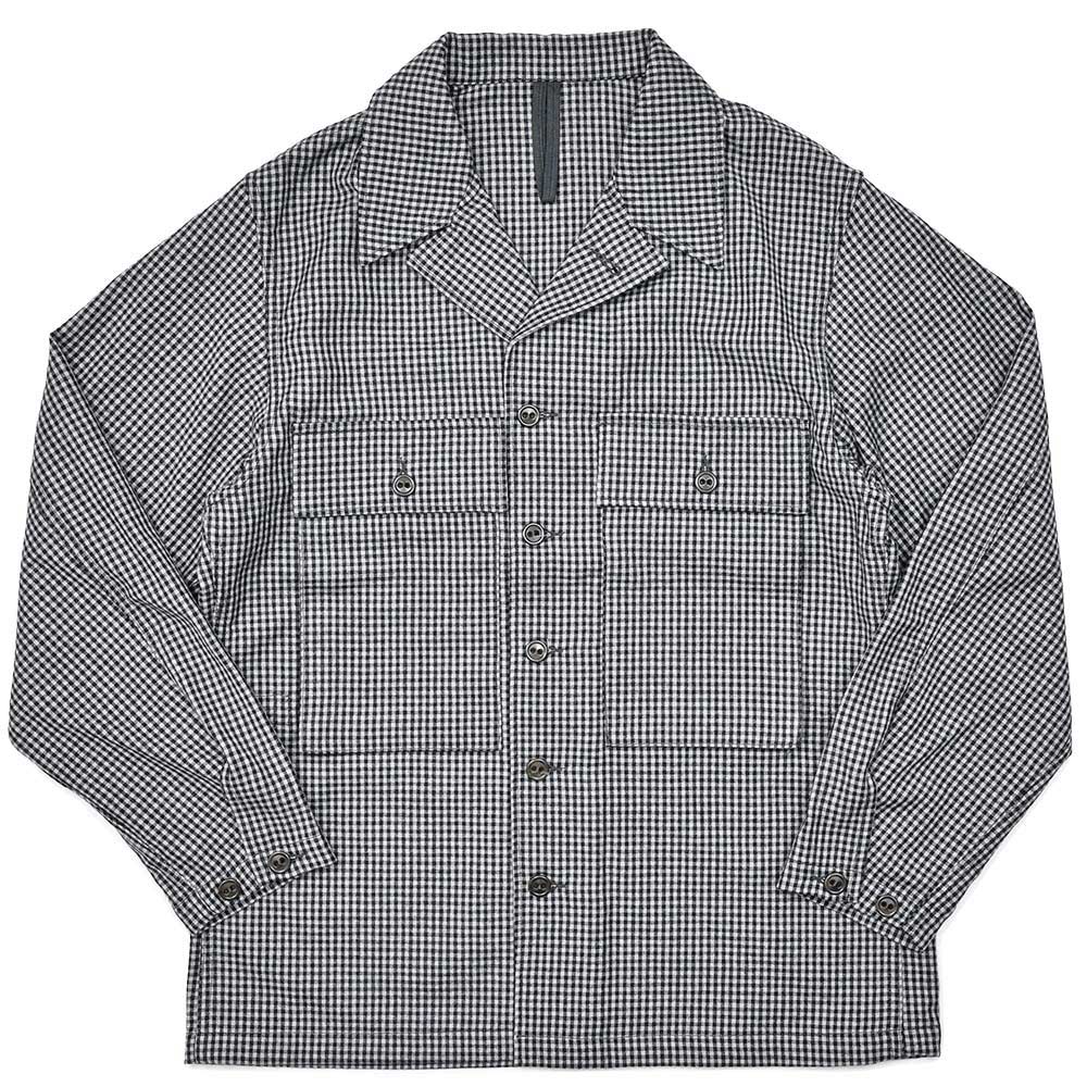 COHERENCE コヒーレンス VERNON-D ウール ツイル ROVER WOOL TWILL ギンガムチェック ミリタリーシャツジャケット