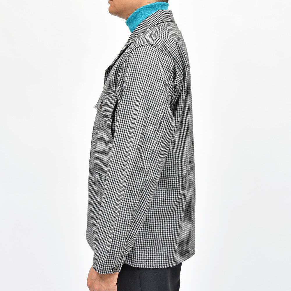 COHERENCE コヒーレンス VERNON-D ウール ツイル ROVER WOOL TWILL ギンガムチェック ミリタリーシャツジャケット