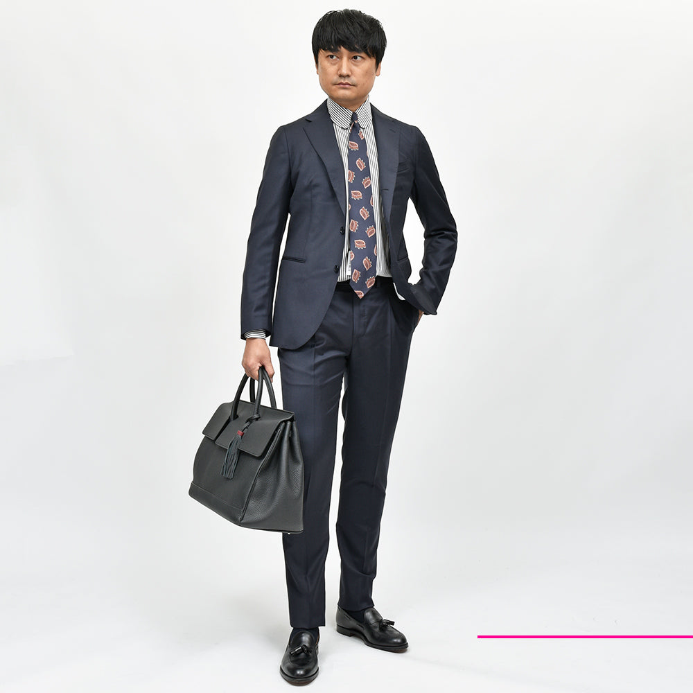 SIPARIO by STILE LATINO シパーリオ バイ スティレ ラティーノ IVAN ウール サージ 1プリーツ シングル3Bスーツ