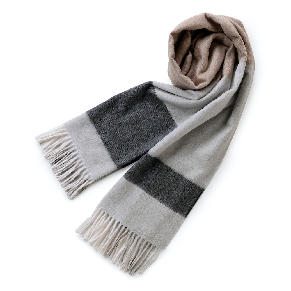 ベグ アンド コー / パネルボーダー カシミア ストール/Arran Arlberg Stole/183cm×73cm