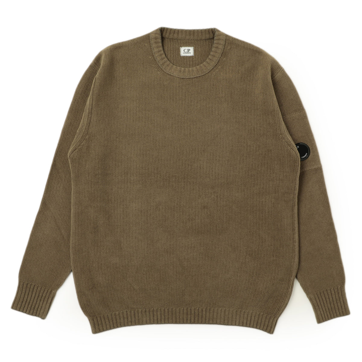 シーピーカンパニー / 製品染め コットン レンズ付き シェニール クルーネックニット / 17CMKN086A / ブラウン