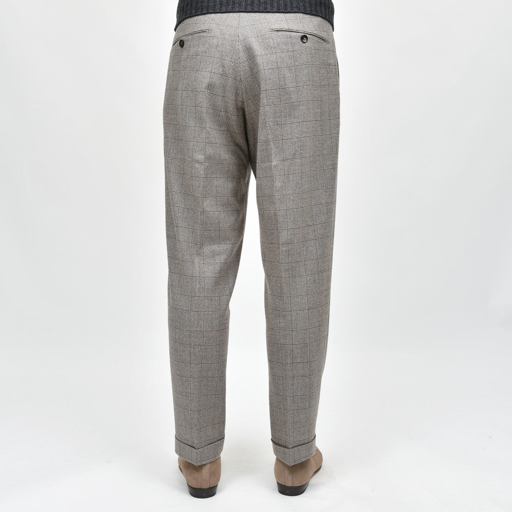 BERWICH(ベルウィッチ) SCOTCHスコッチ Loro Piana ストレッチウールサキソニーグレンチェック2インプリーツクロップドパンツ LP1760X