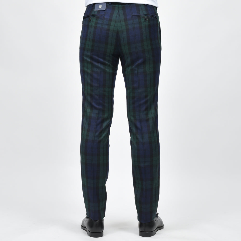 INCOTEX(インコテックス) SLIM FIT SUPER110'sウールサキソニーチェック1Pテーパードパンツ 1T0031-1783A/21681 13042206052