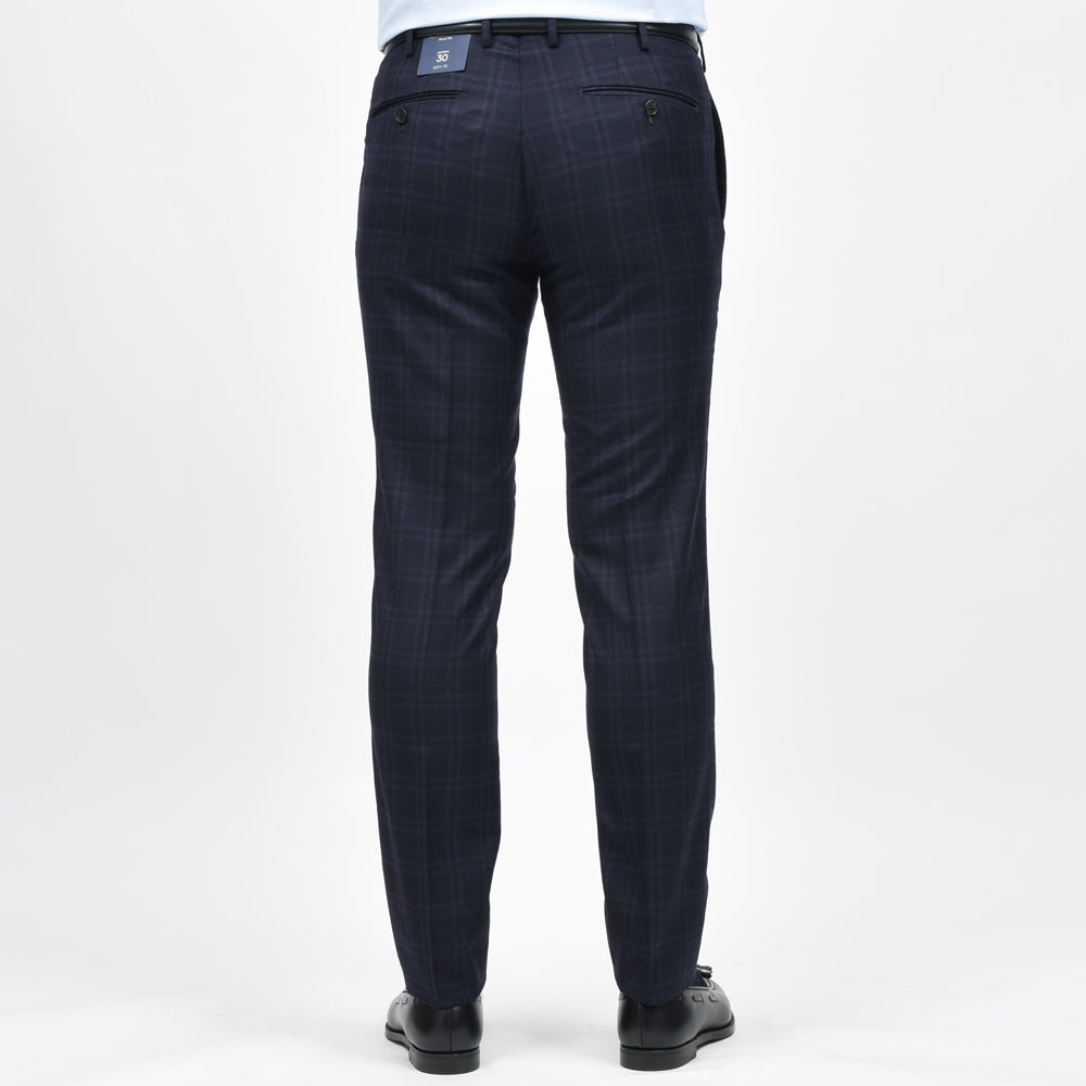 INCOTEX(インコテックス) SLIM FIT SUPER110'sウールサキソニーチェック1Pテーパードパンツ 1T0031-1783A/21681 13042206052
