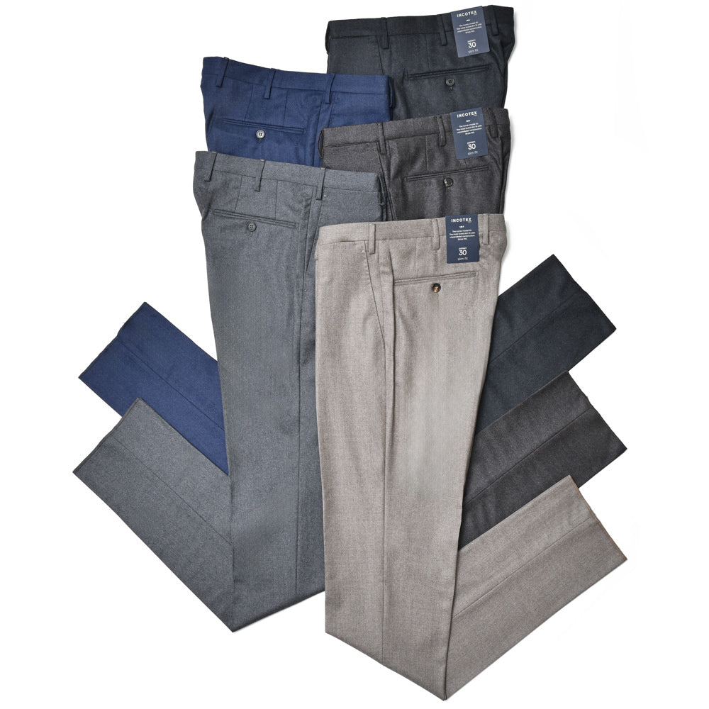 INCOTEX(インコテックス) SLIM FIT ウールサキソニーテーパードパンツ 1T0035-1143A/21683 13042207052