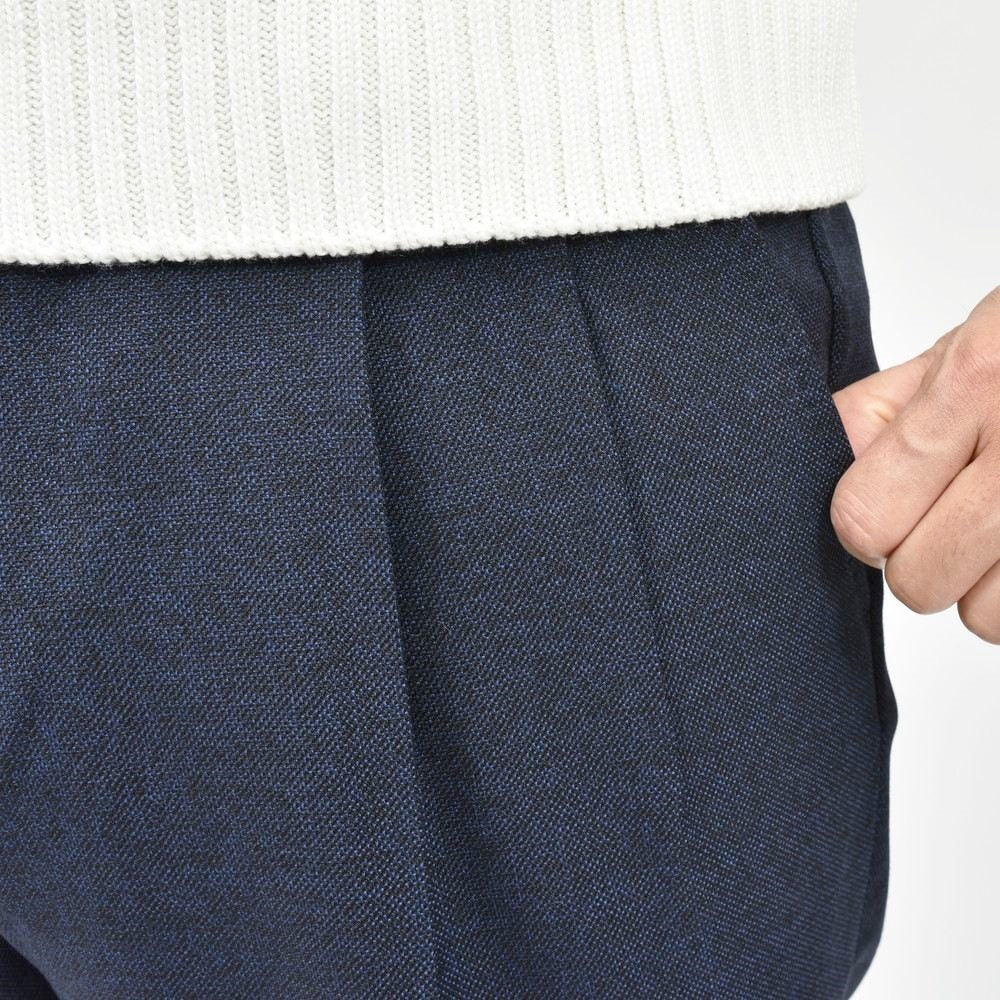 BERWICH(ベルウィッチ) TOMYトミー ウールシャークスキン2プリーツテーパードパンツ MZ1026