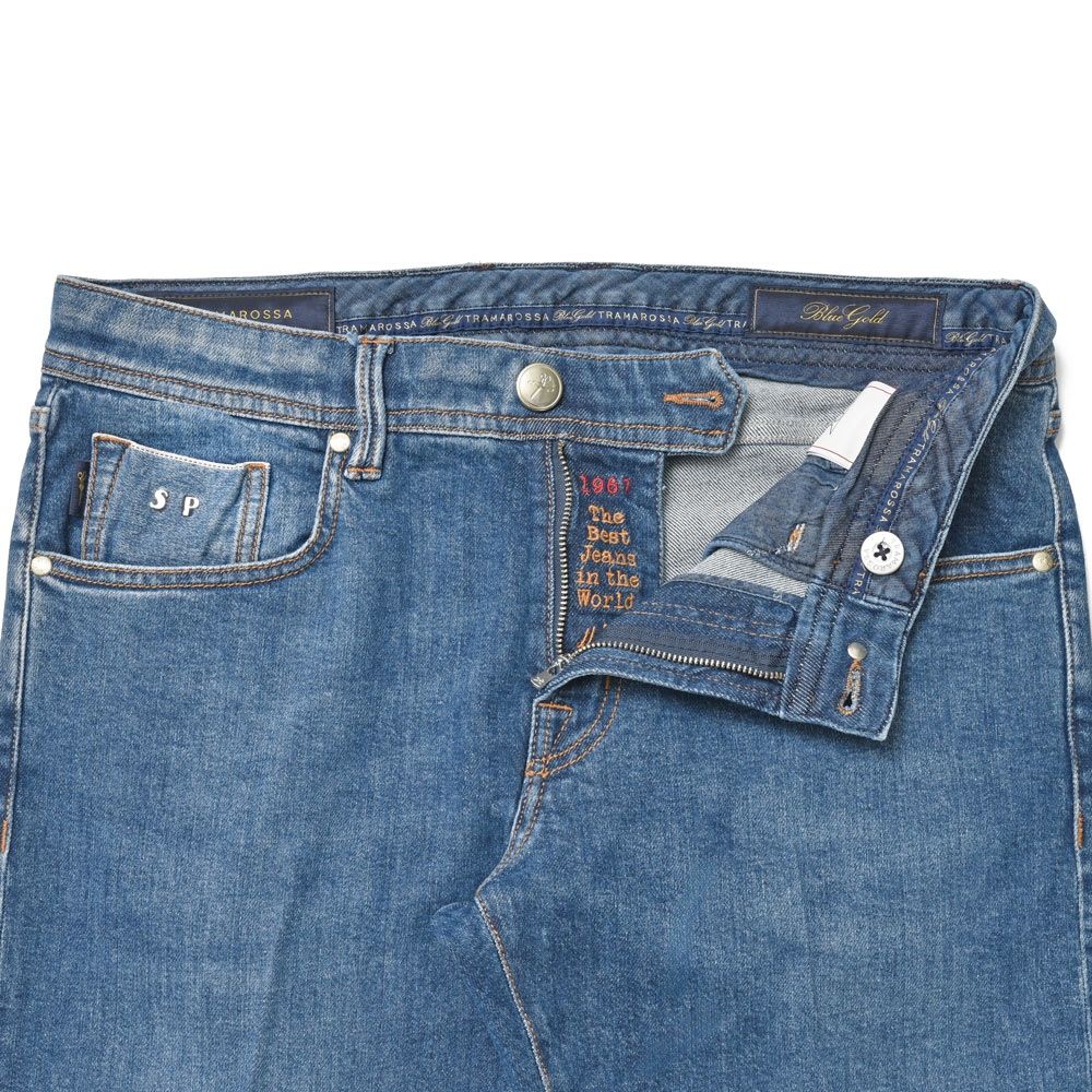 TRAMAROSSA(トラマロッサ) Blue Goldブルーゴールド MICHELANGELO ZIPミケランジェロジップ ヴィンテージウォッシュテーパードデニム 414-31271005
