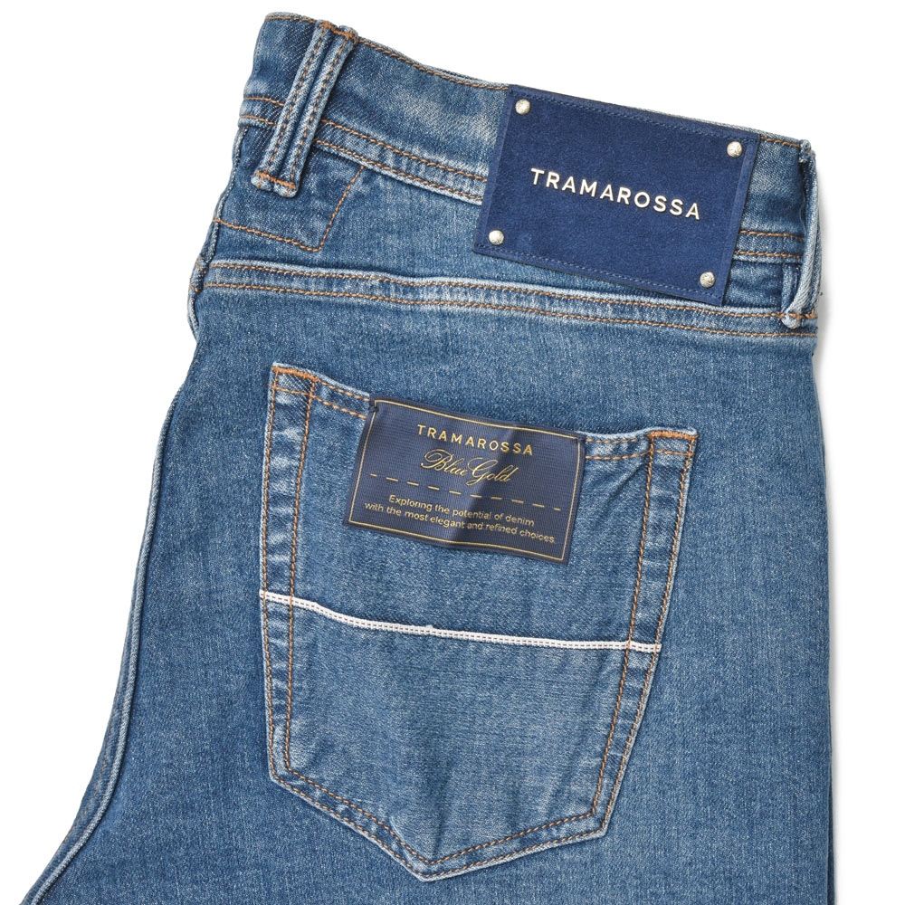 TRAMAROSSA(トラマロッサ) Blue Goldブルーゴールド MICHELANGELO ZIPミケランジェロジップ ヴィンテージウォッシュテーパードデニム 414-31271005