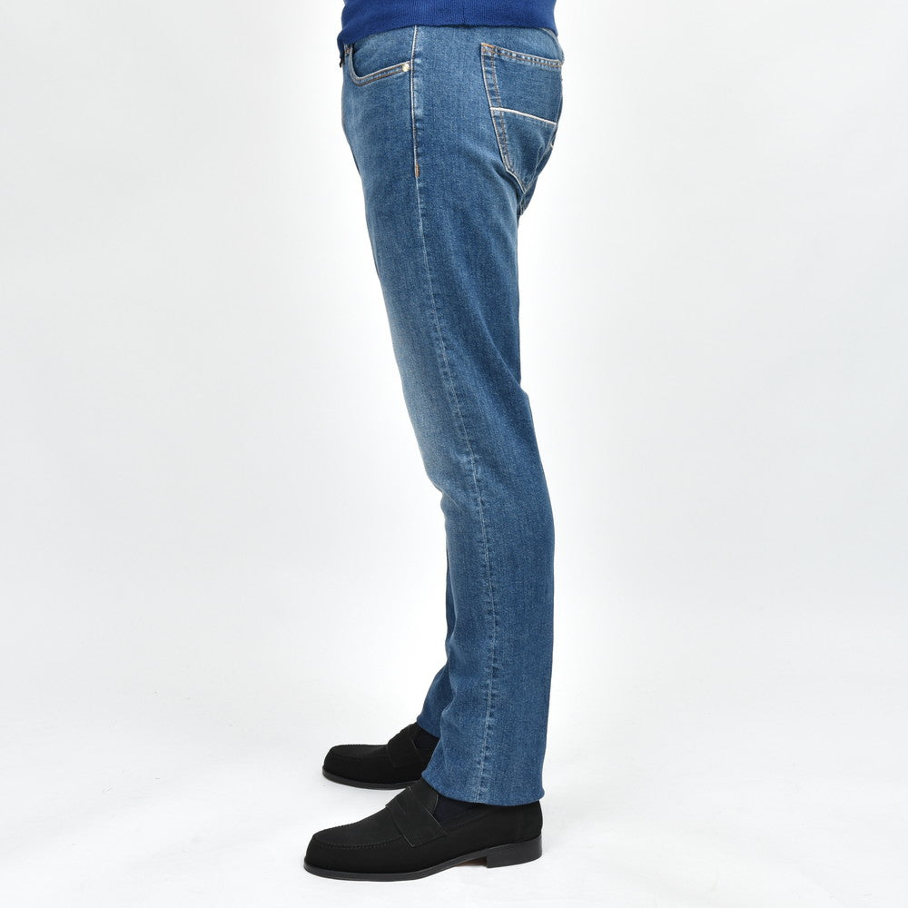 TRAMAROSSA(トラマロッサ) Blue Goldブルーゴールド MICHELANGELO ZIPミケランジェロジップ ヴィンテージウォッシュテーパードデニム 414-31271005