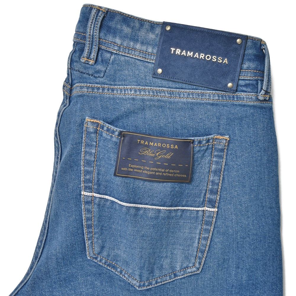 TRAMAROSSA(トラマロッサ) Blue Goldブルーゴールド MICHELANGELO ZIPミケランジェロジップ ヴィンテージウォッシュテーパードデニム 414-31271005