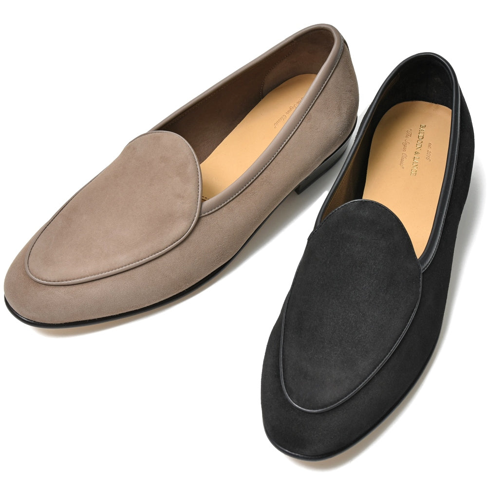 BAUDOIN & LANGE(ボードイン アンド ランジ) ゴートレザープレーンベルジャンシューズ SAGAN CLASSIC LOFER SUEDE/29529