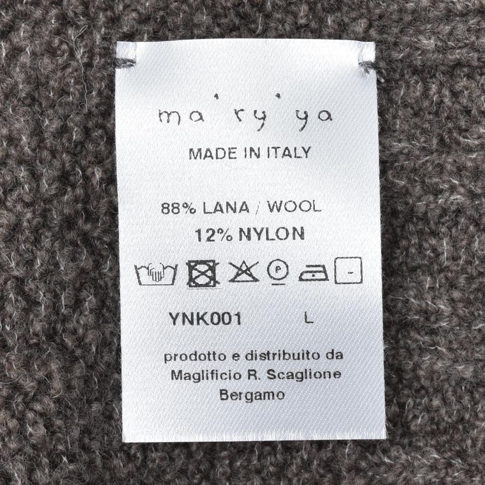 ma'ry'ya(マリア) ウールナイロンブークレクルーネックニット YNK001
