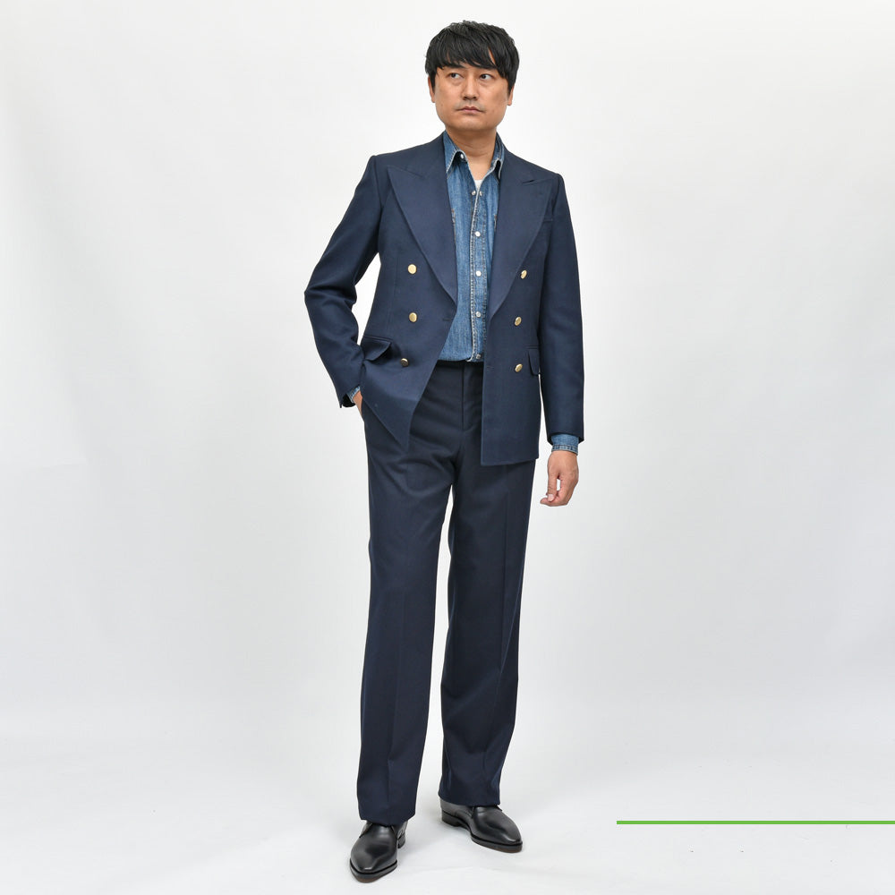 HUSBANDS(ハズバンズ) ウールツイル6Bダブルブレザー VEDB WOBL