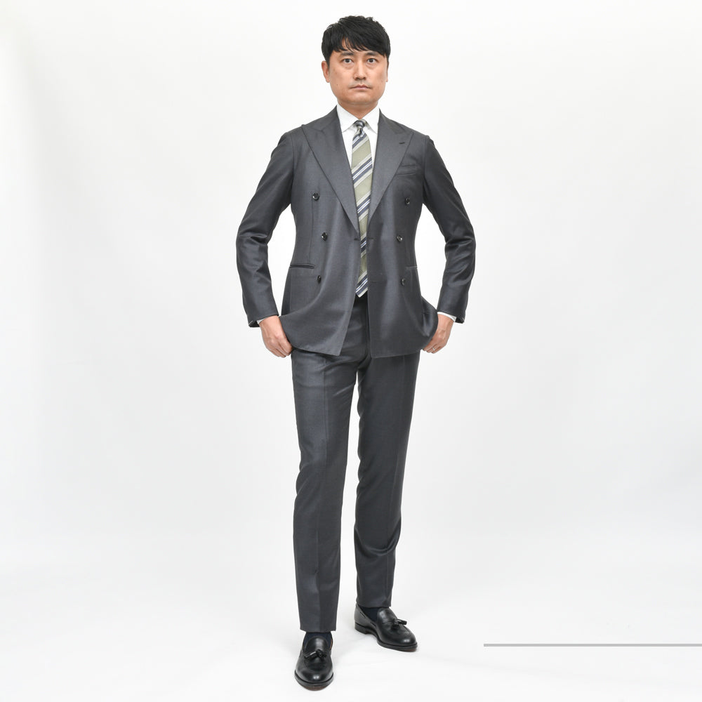 guji(グジ) SUPER130'sウール6B1プリーツダブルスーツ (MADE BY RING JACKET / LoroPianaファブリック使用)【オールシーズン】GUJ-03E/GUP