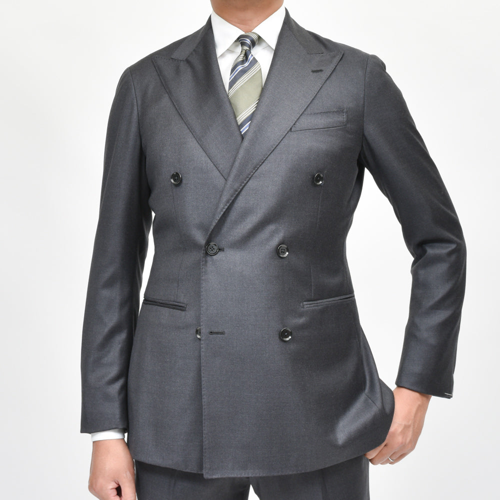 guji(グジ) SUPER130'sウール6B1プリーツダブルスーツ (MADE BY RING JACKET / LoroPianaファブリック使用)【オールシーズン】GUJ-03E/GUP