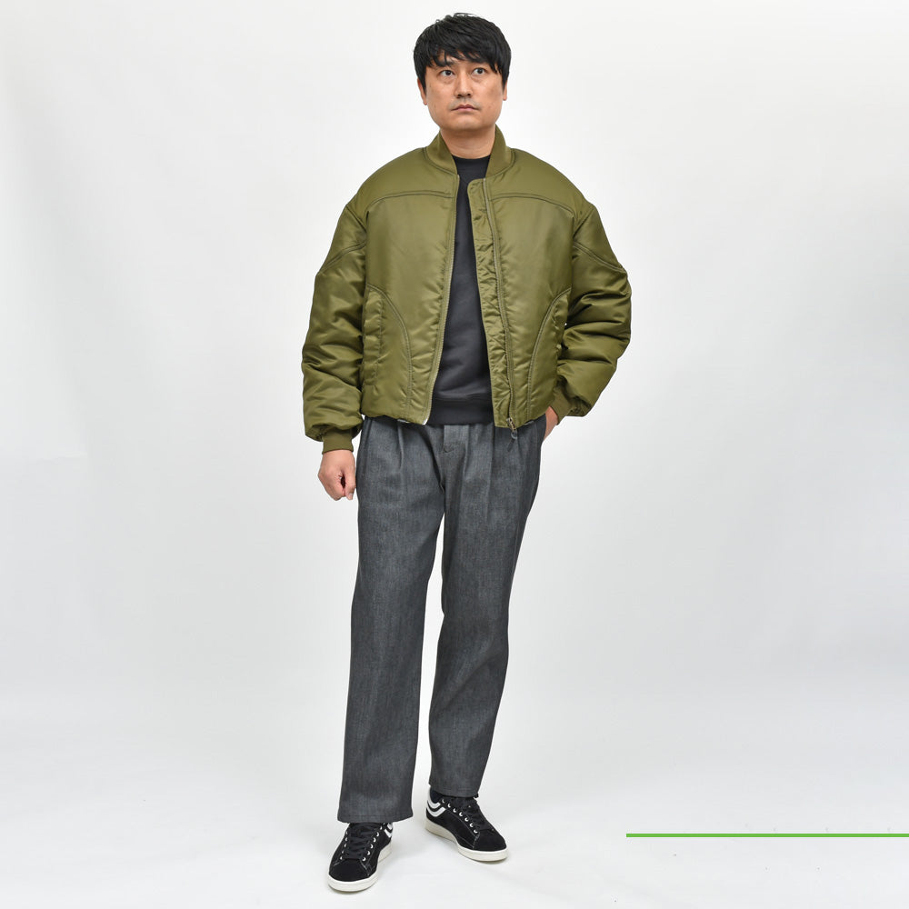 Bacon(ベーコン) W BOMBER TWILL ナイロンツイルパデットボマーブルゾン BACNUGIU480