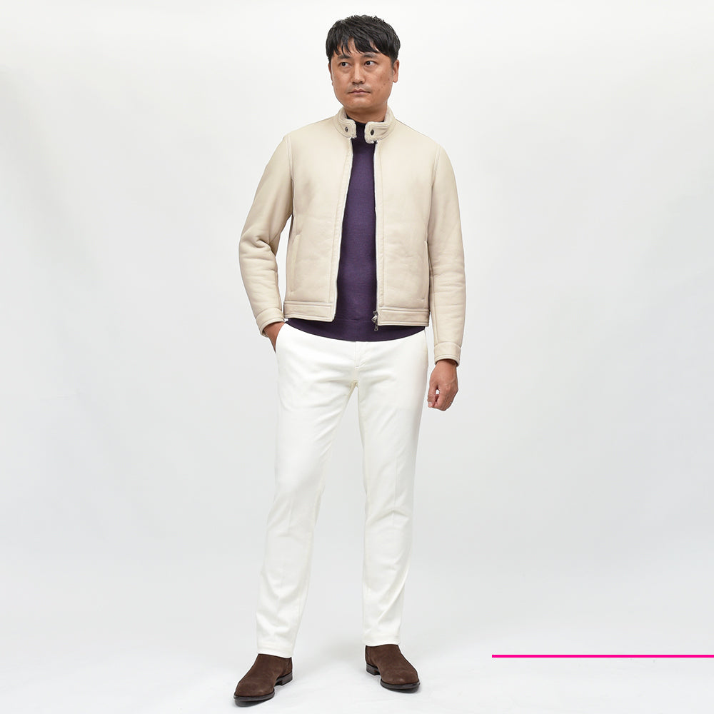 EMMETI エンメティ JURI MOUTON ユリムートン SP MOUTON ムートン ガンメタジップ シングルライダース ジャケット