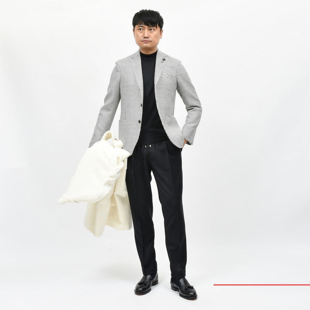 LARDINI(ラルディーニ) ADVANCEアドヴァンス ウールライトツィードグラフチェック3Bジャケット JA6000AQ/IVSF63501 4216-A6000AQ501