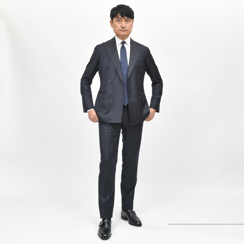 guji(グジ) SUPER130'sウール6B1プリーツダブルスーツ (MADE BY RING JACKET / LoroPianaファブリック使用)【オールシーズン】GUJ-03E/GUP