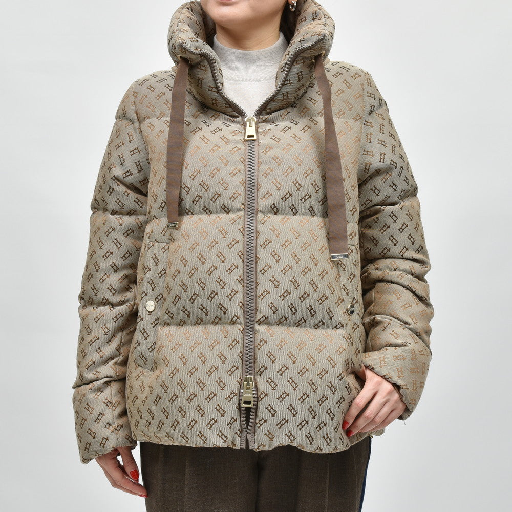 HERNO(ヘルノ)<BR>PI001972D ポリエステルコットンモノグラムジャガードダウンブルゾン