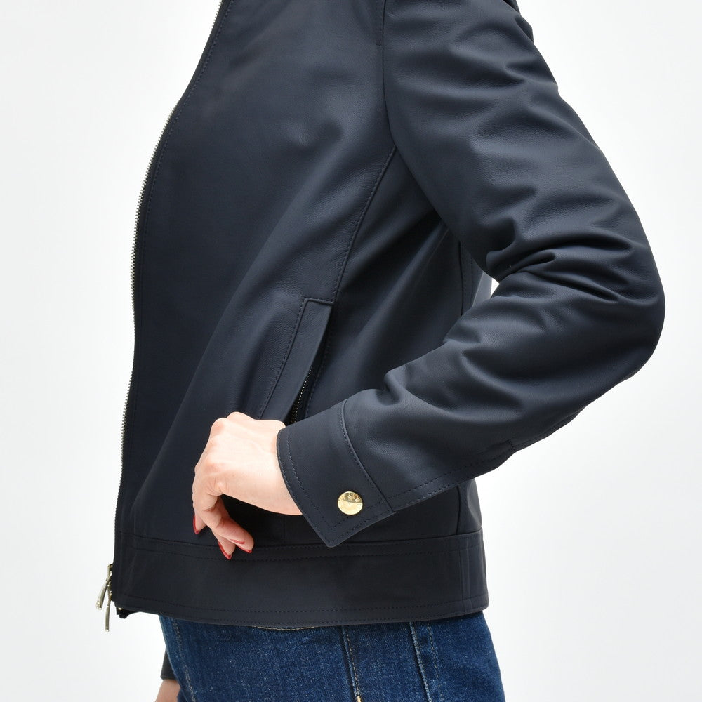 EMMETI(エンメティ)<BR>JURI DONNA ラムレザーシングルライダース