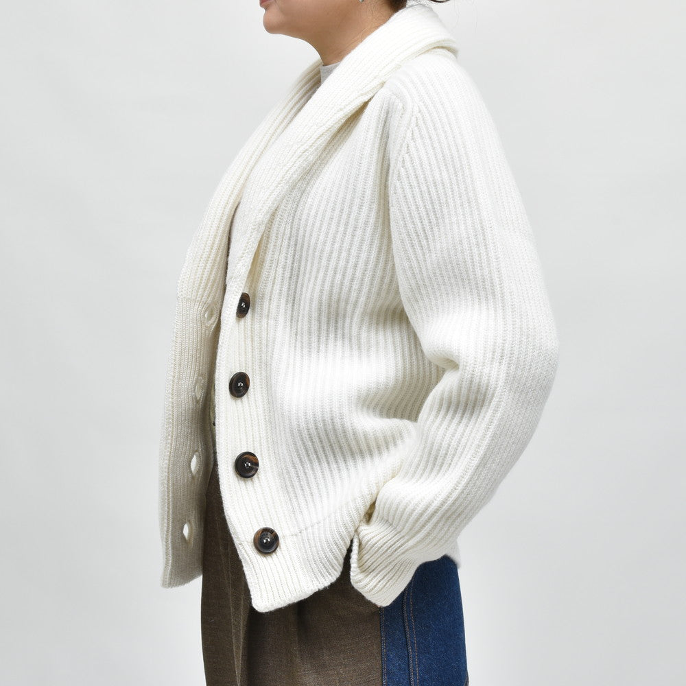 BEGG X CO(ベグ アンド コー)<BR>Mini Yacht Cardigan ローゲージカシミアショールカラーニットカーディガン