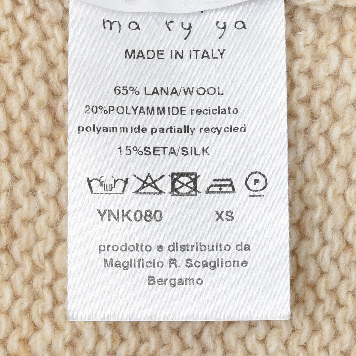 ma'ry'ya(マリア) YNK080 ウールナイロンシルククルーネックニット