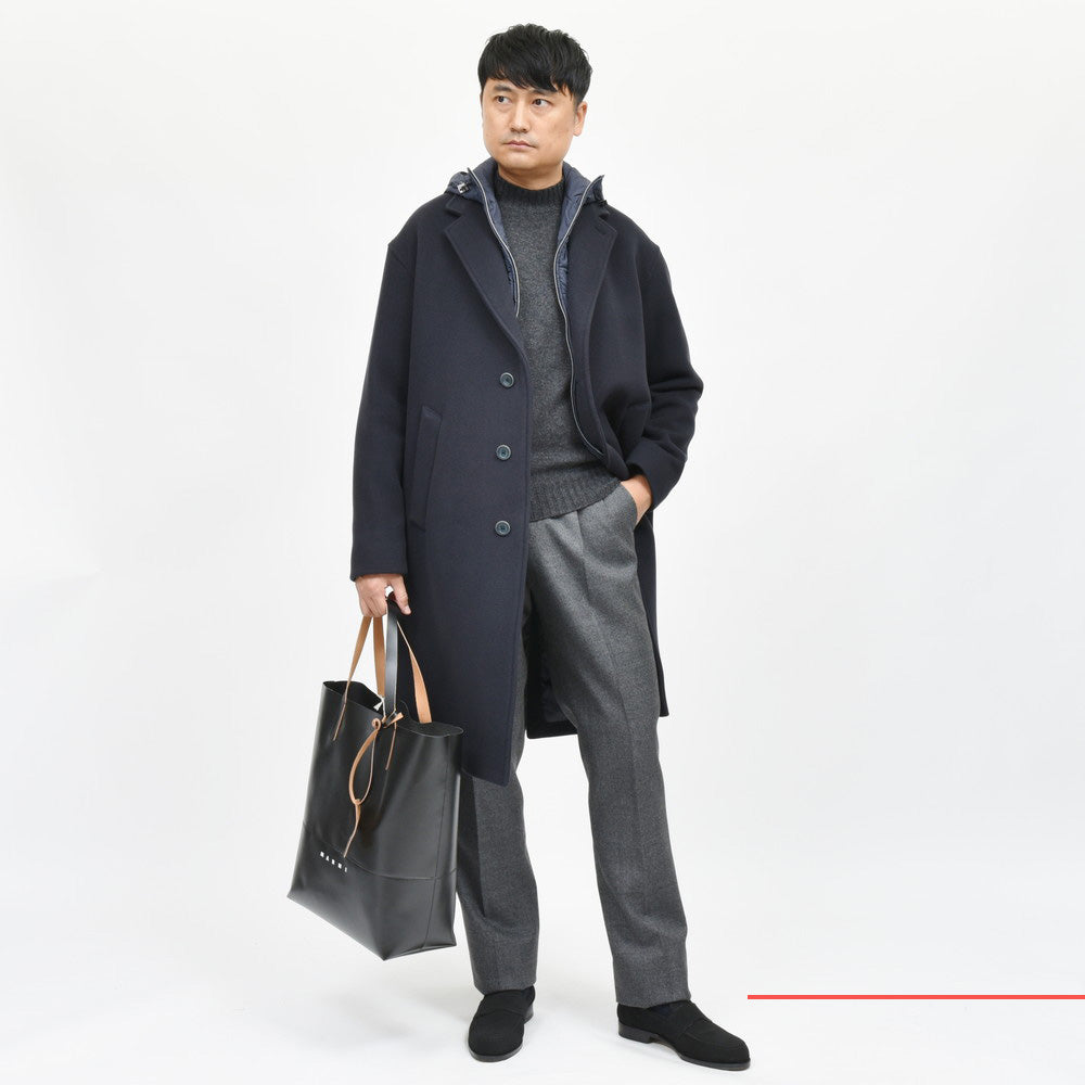 HERNO(ヘルノ) ウールナイロンダブルフェイスフランネルチェスターフィールドコート CA000195U-33430