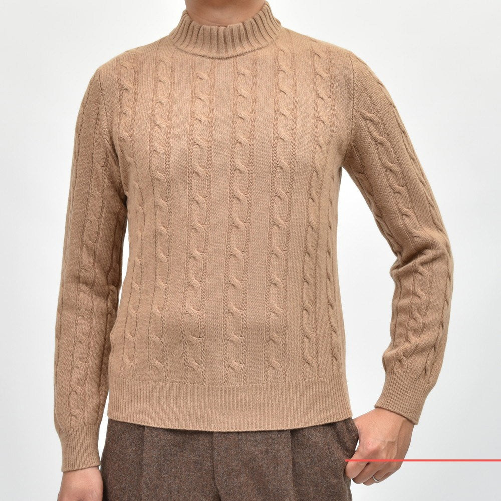 MILA SCHON MILANO(ミラ ショーン ミラノ) 7ゲージウールカシミアケーブルモックネックニット 277-501