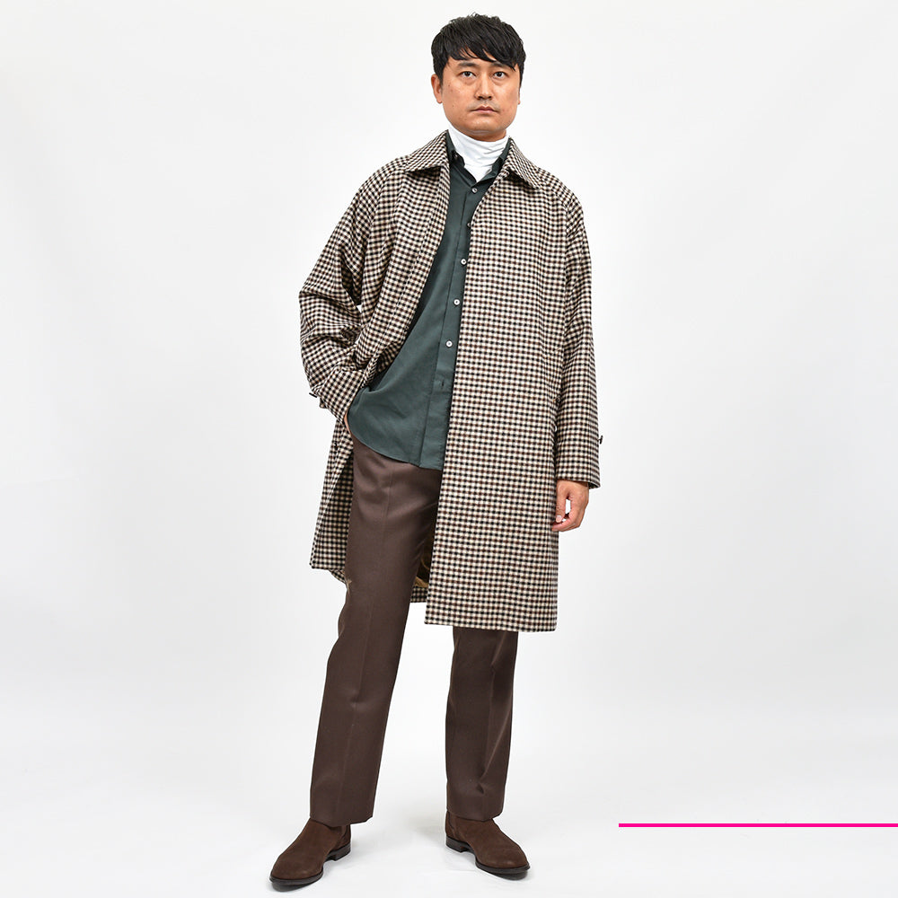 MACKINTOSH マッキントッシュ BELFORD ウール シェパードチェック バルカラーコート