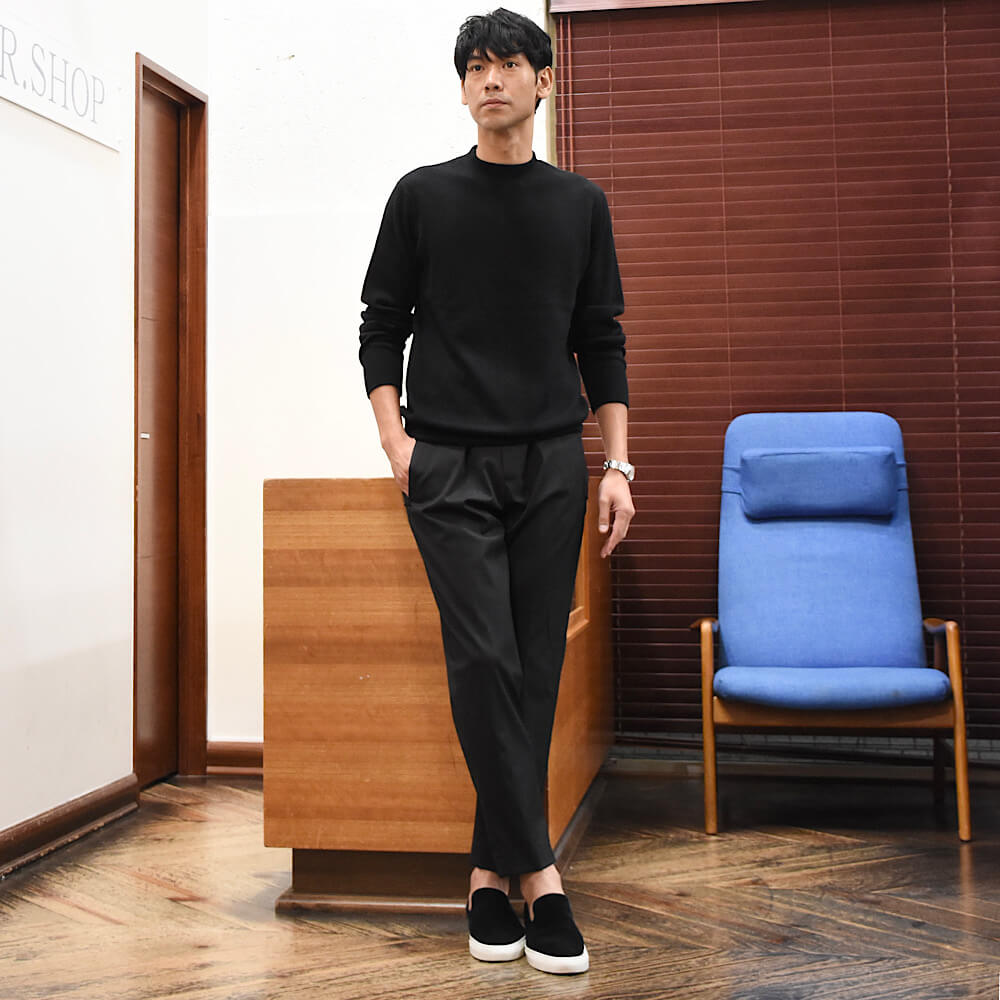 エンメティ / カシミア モックネック ニット/CASHMERE MOCKNECK/ブラック