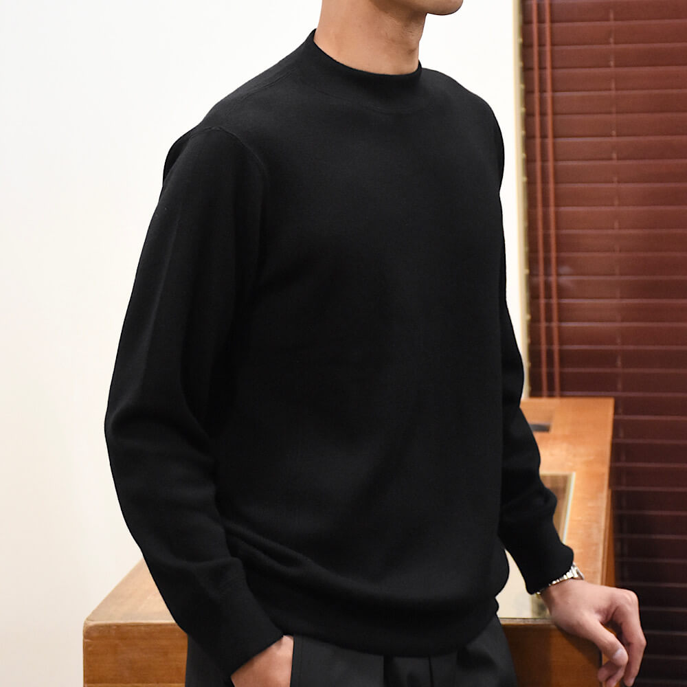 エンメティ / カシミア モックネック ニット/CASHMERE MOCKNECK/ブラック