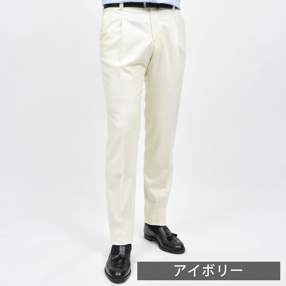 IGARASHI TROUSERS(五十嵐トラウザーズ) ウールフランネルソリッド1プリーツスリムテーパードパンツ IGT/1OUTP-01 13042207187