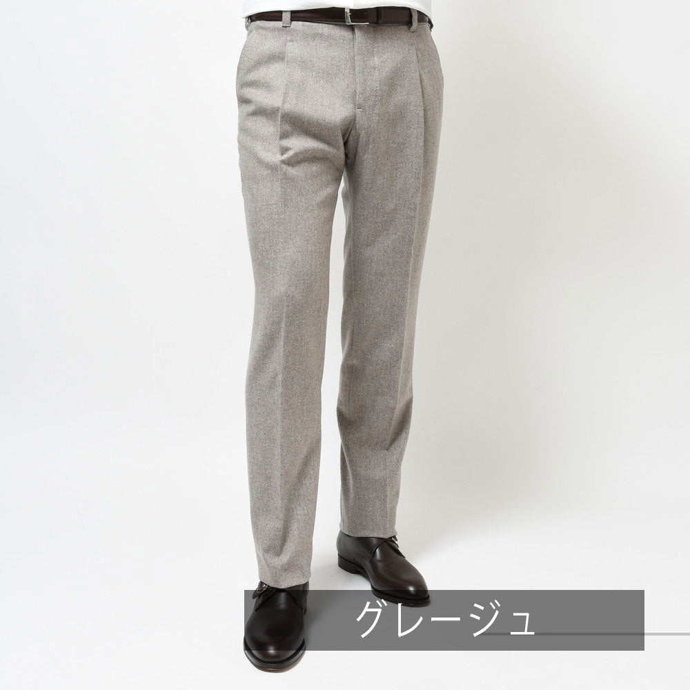 IGARASHI TROUSERS(五十嵐トラウザーズ) ウールフランネルソリッド1プリーツスリムテーパードパンツ IGT/1OUTP-01 13042207187