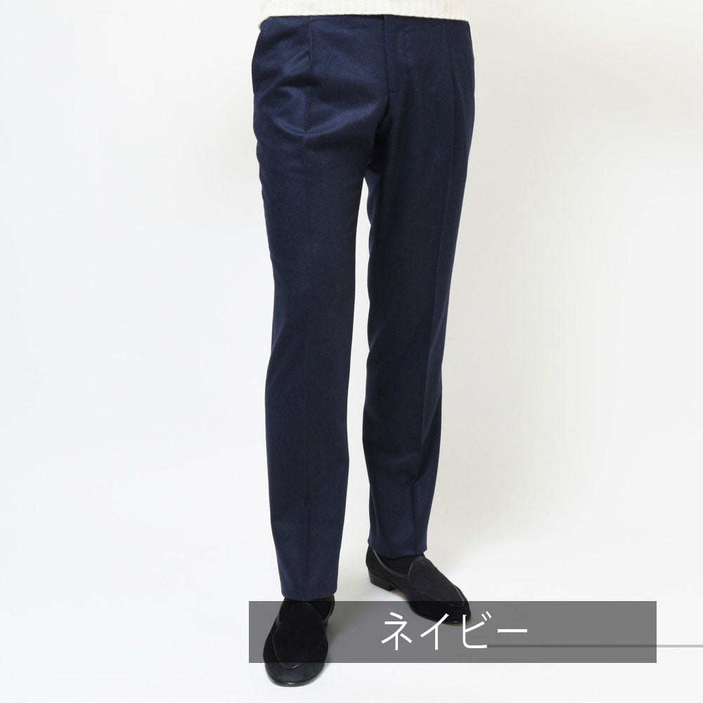 IGARASHI TROUSERS(五十嵐トラウザーズ) ウールフランネルソリッド1プリーツスリムテーパードパンツ IGT/1OUTP-01 13042207187
