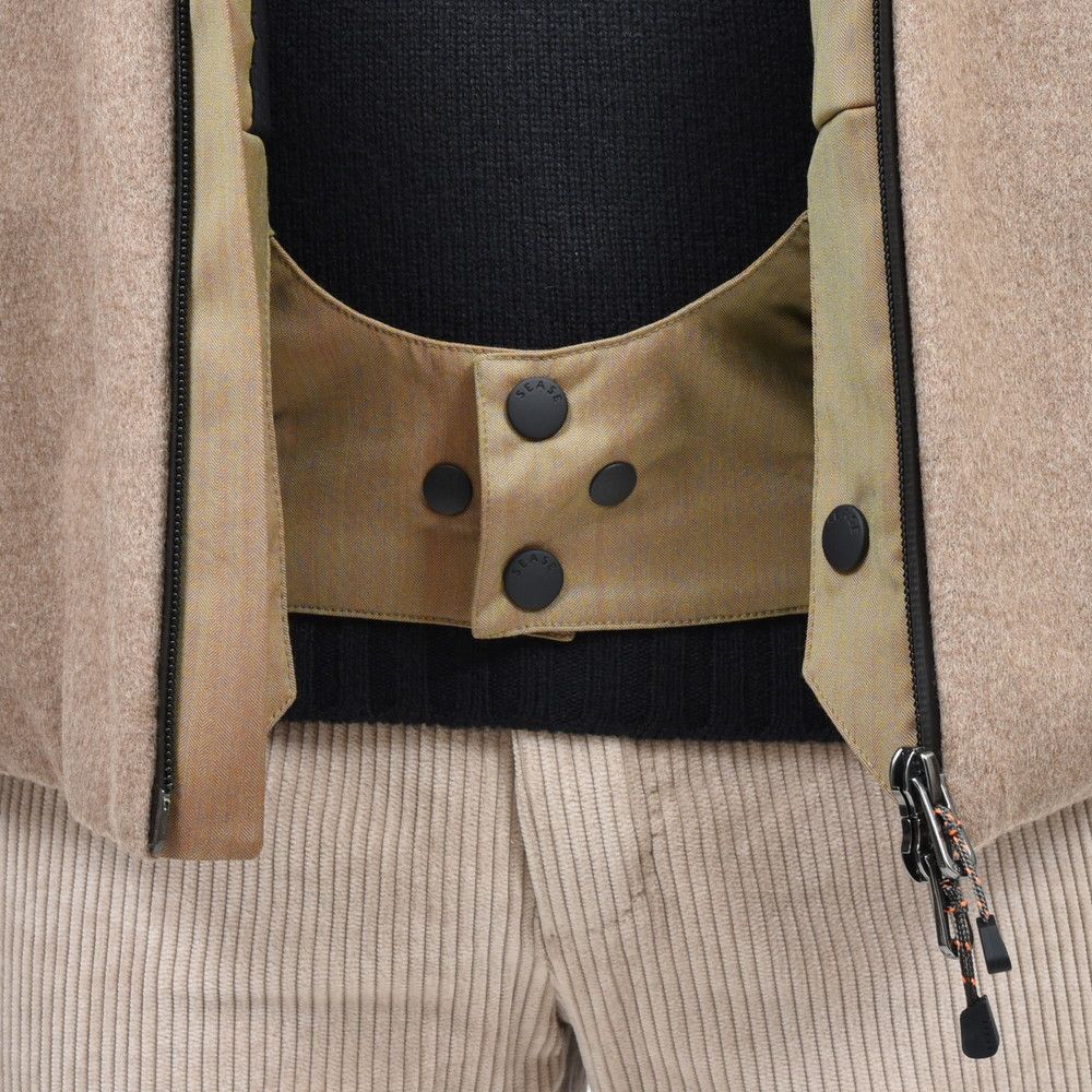 SEASE(シーズ) BALMA JACKET ウォーターレペレントカシミアサキソニーパデッドフーディーブルゾン 0S031TN