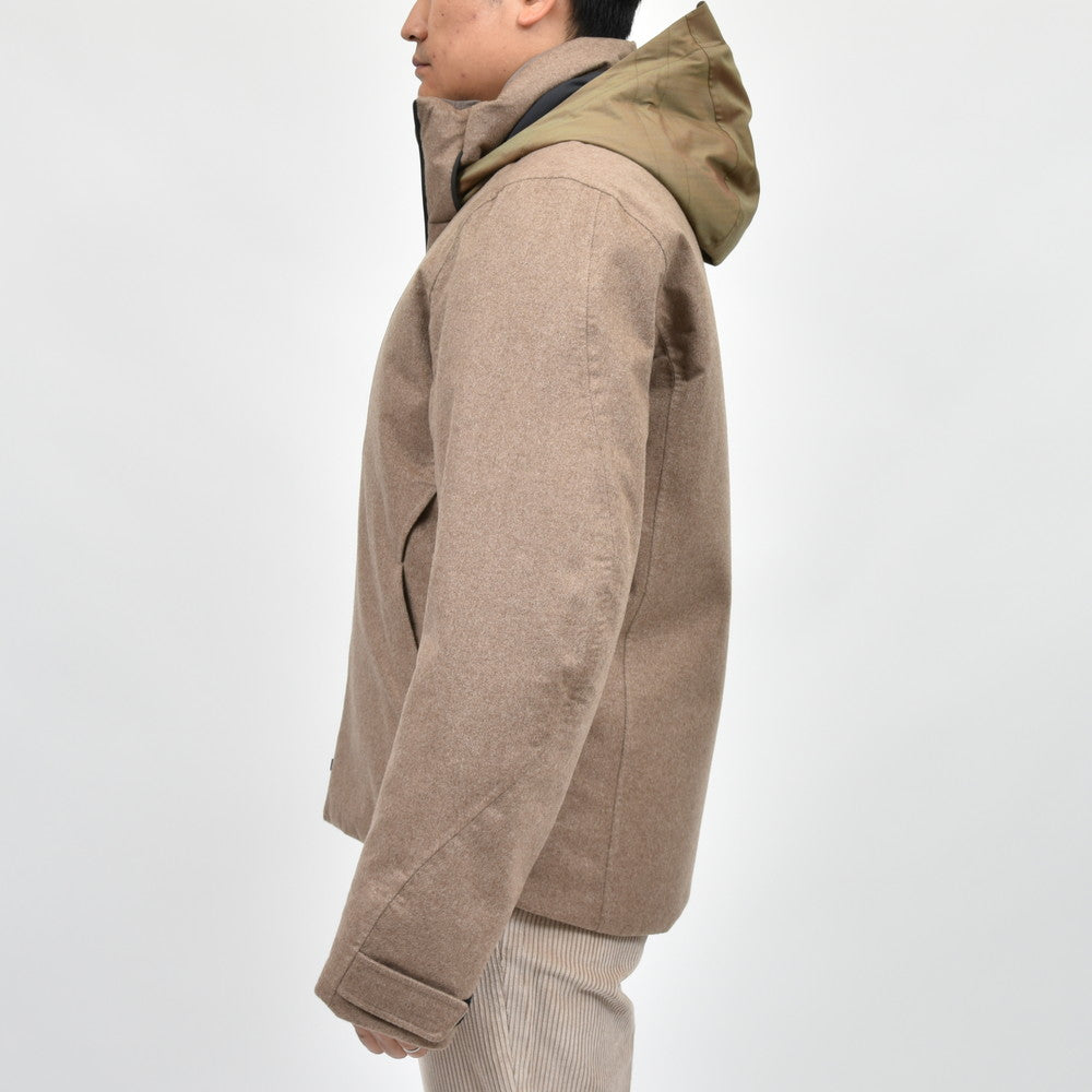 SEASE(シーズ) BALMA JACKET ウォーターレペレントカシミアサキソニーパデッドフーディーブルゾン 0S031TN
