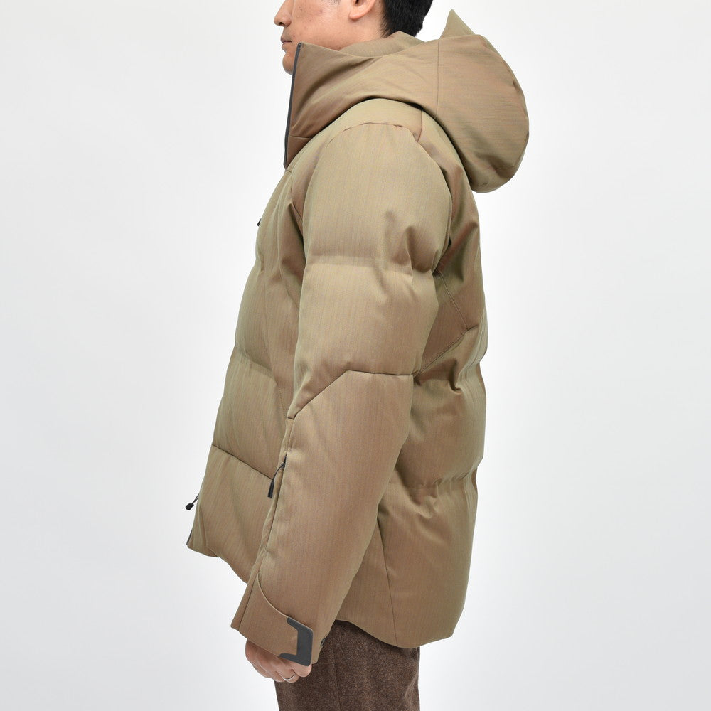 SEASE(シーズ) NORDEND DOWN JACKET ウォーターレペレントウールナイロンヘリンボーンソラーロダウンフーディーブルゾン OJ053TN