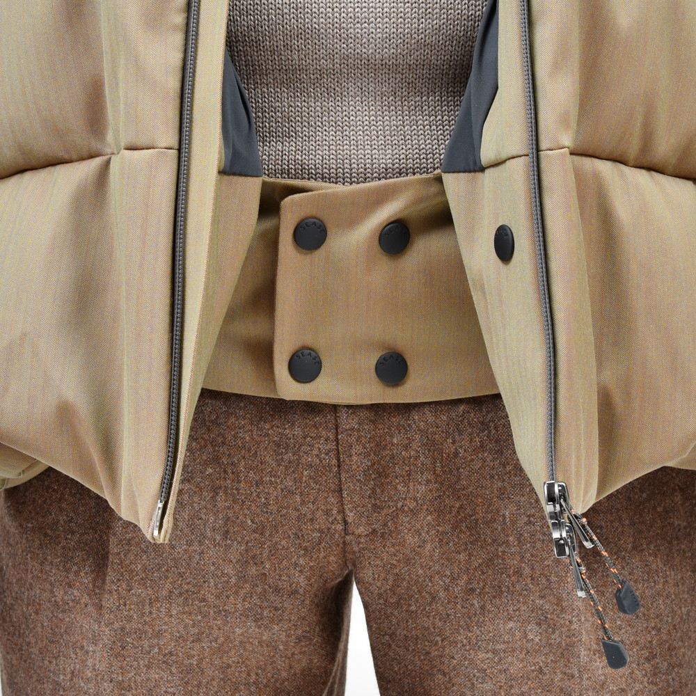 SEASE(シーズ) NORDEND DOWN JACKET ウォーターレペレントウールナイロンヘリンボーンソラーロダウンフーディーブルゾン OJ053TN