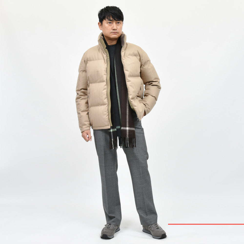 SEASE(シーズ) TRIBECA DOWN JACKET ウォーターレペレントコットンカシミアヘリンボーンスタンドカラーダウンブルゾン 0P037TN
