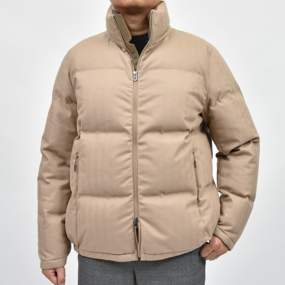 SEASE(シーズ) TRIBECA DOWN JACKET ウォーターレペレントコットンカシミアヘリンボーンスタンドカラーダウンブルゾン 0P037TN