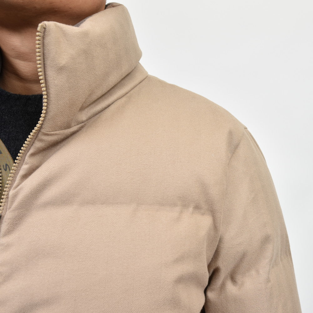 SEASE(シーズ) TRIBECA DOWN JACKET ウォーターレペレントコットンカシミアヘリンボーンスタンドカラーダウンブルゾン 0P037TN